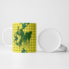 Australia Cricket Ceramic Mug Golden Southern Cross Stars Halftone Pattern Design
