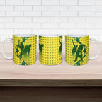 Australia Cricket Ceramic Mug Golden Southern Cross Stars Halftone Pattern Design