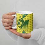 Australia Cricket Ceramic Mug Golden Southern Cross Stars Halftone Pattern Design