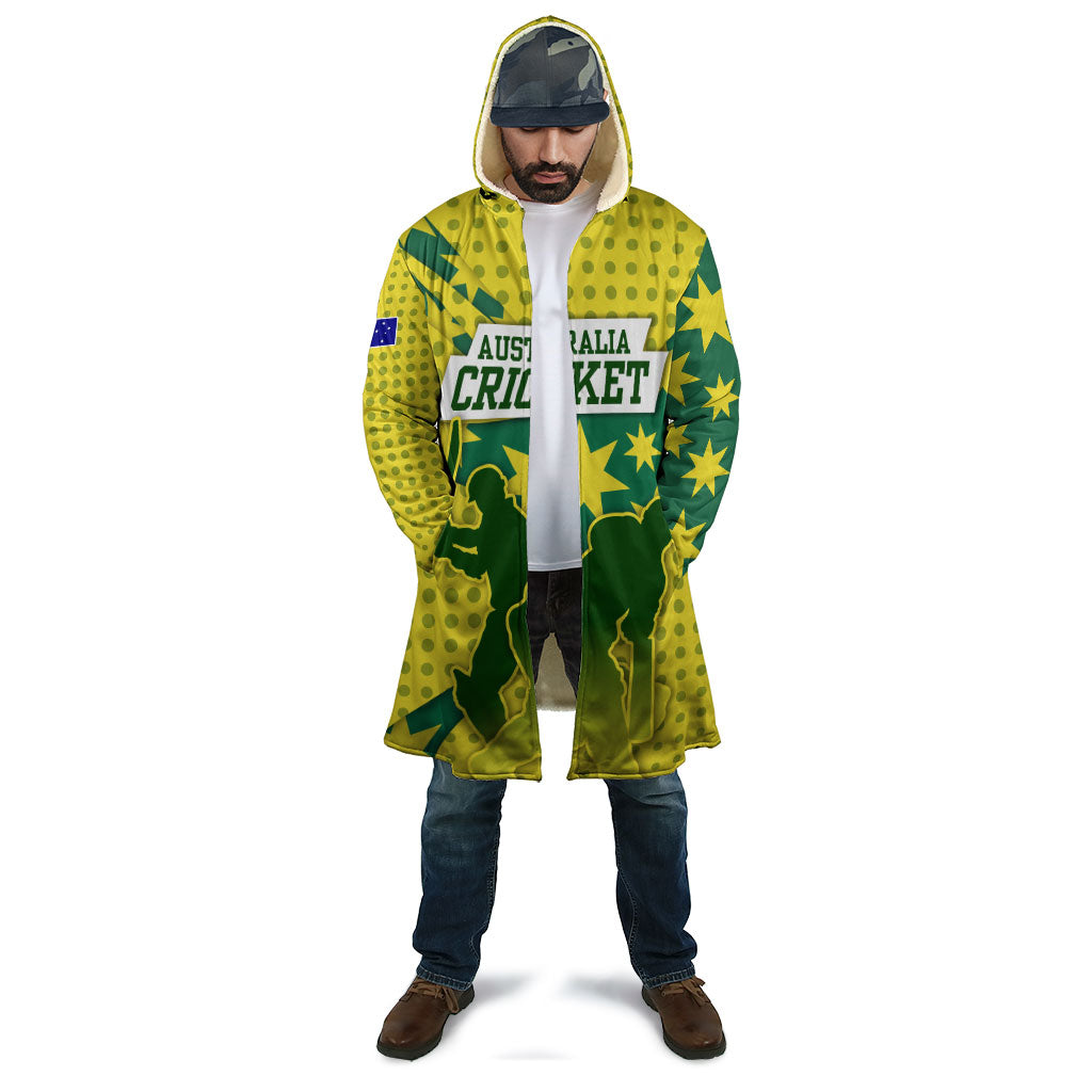 Australia Cricket Cloak Golden Southern Cross Stars Halftone Pattern Design