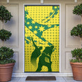 Australia Cricket Door Cover Golden Southern Cross Stars Halftone Pattern Design