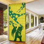 Australia Cricket Door Cover Golden Southern Cross Stars Halftone Pattern Design