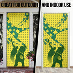 Australia Cricket Door Cover Golden Southern Cross Stars Halftone Pattern Design