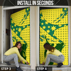 Australia Cricket Door Cover Golden Southern Cross Stars Halftone Pattern Design