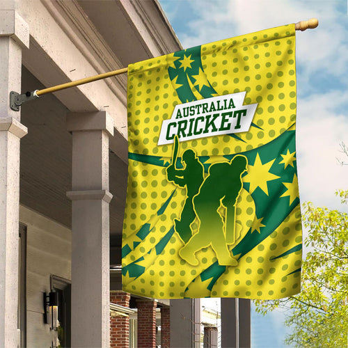 Australia Cricket Garden Flag Golden Southern Cross Stars Halftone Pattern Design