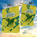 Australia Cricket Garden Flag Golden Southern Cross Stars Halftone Pattern Design