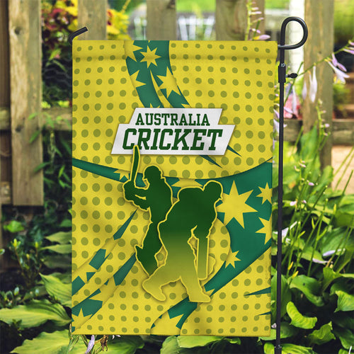 Australia Cricket Garden Flag Golden Southern Cross Stars Halftone Pattern Design