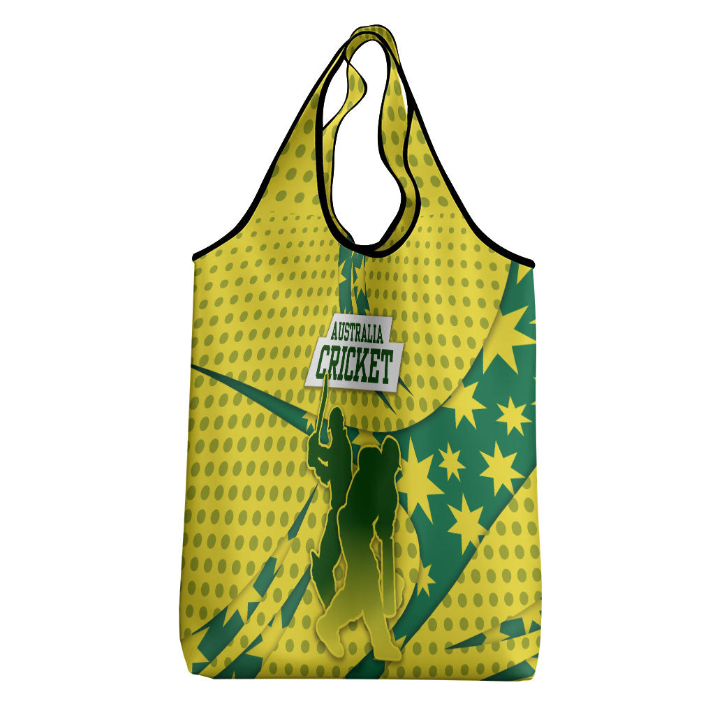 Australia Cricket Grocery Bag Golden Southern Cross Stars Halftone Pattern Design