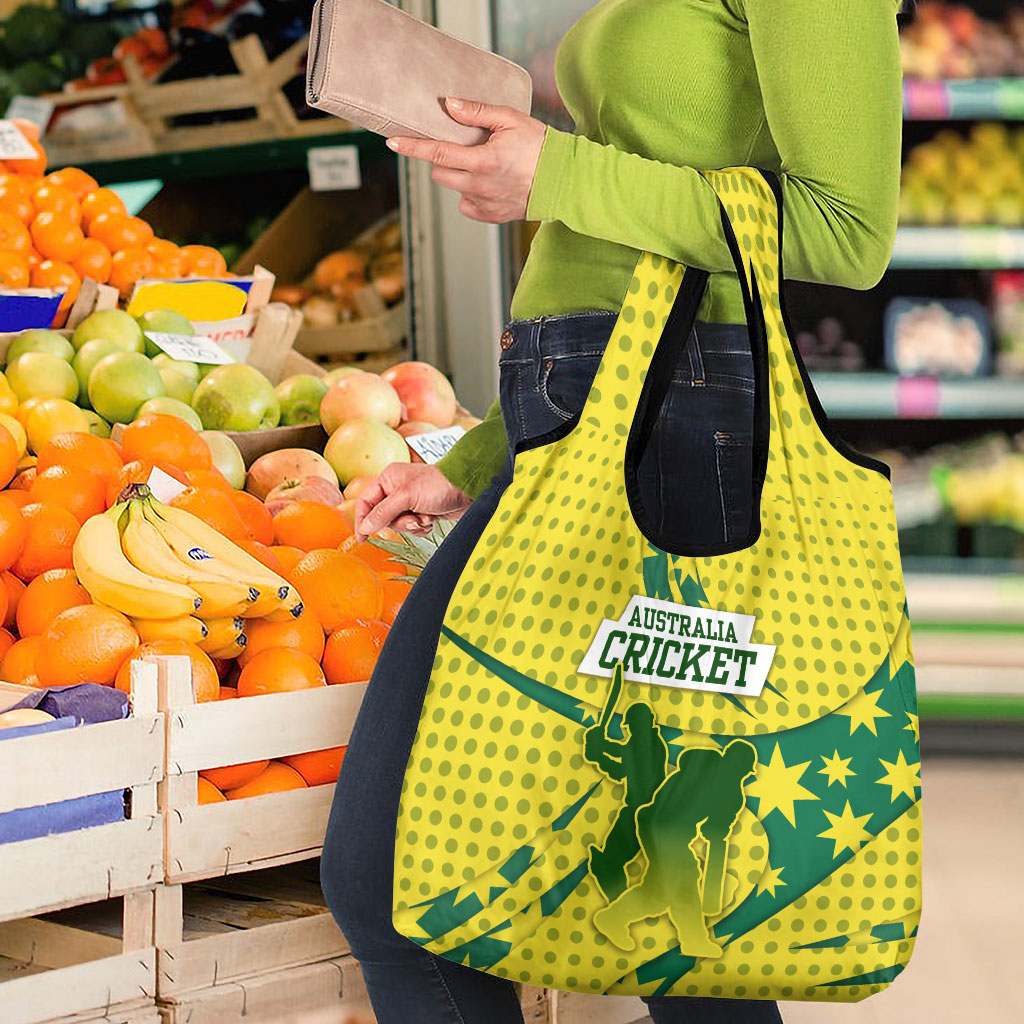 Australia Cricket Grocery Bag Golden Southern Cross Stars Halftone Pattern Design