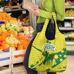 Australia Cricket Grocery Bag Golden Southern Cross Stars Halftone Pattern Design