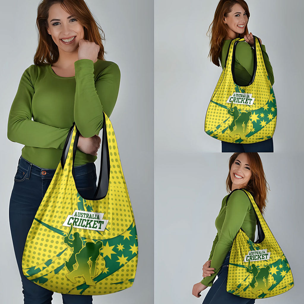 Australia Cricket Grocery Bag Golden Southern Cross Stars Halftone Pattern Design