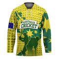 Australia Cricket Hockey Jersey Golden Southern Cross Stars Halftone Pattern Design