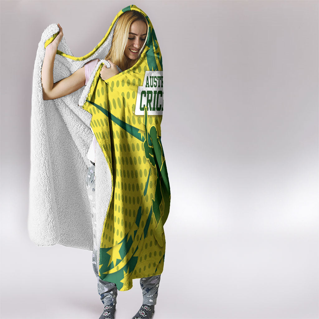 Australia Cricket Hooded Blanket Golden Southern Cross Stars Halftone Pattern Design