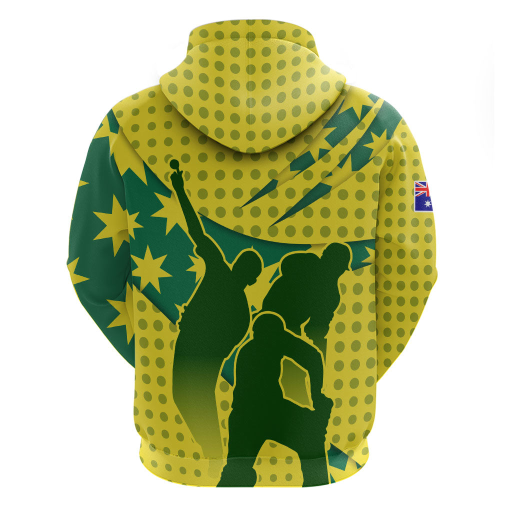 Australia Cricket Hoodie Golden Southern Cross Stars Halftone Pattern Design