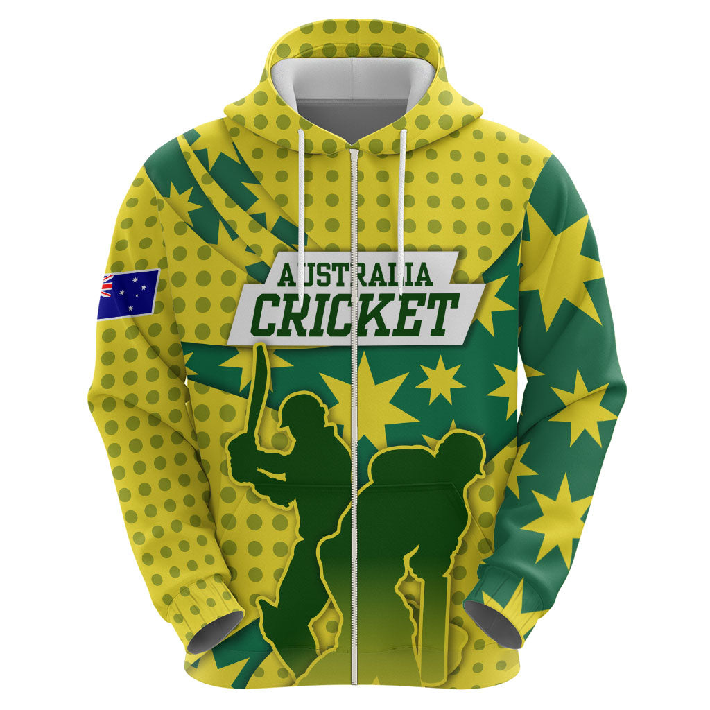Australia Cricket Hoodie Golden Southern Cross Stars Halftone Pattern Design