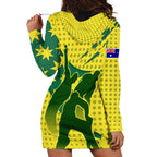 Australia Cricket Hoodie Dress Golden Southern Cross Stars Halftone Pattern Design