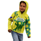 Australia Cricket Kid Hoodie Golden Southern Cross Stars Halftone Pattern Design