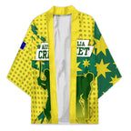 Australia Cricket Kimono Golden Southern Cross Stars Halftone Pattern Design