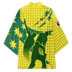 Australia Cricket Kimono Golden Southern Cross Stars Halftone Pattern Design