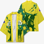 Australia Cricket Kimono Golden Southern Cross Stars Halftone Pattern Design