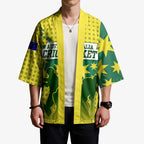 Australia Cricket Kimono Golden Southern Cross Stars Halftone Pattern Design