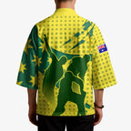 Australia Cricket Kimono Golden Southern Cross Stars Halftone Pattern Design