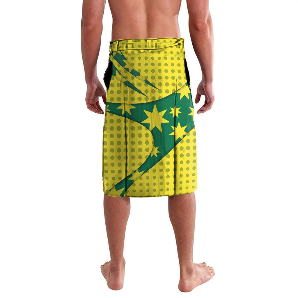 Australia Cricket Lavalava Golden Southern Cross Stars Halftone Pattern Design