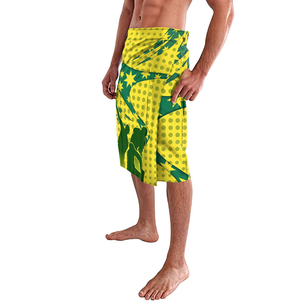 Australia Cricket Lavalava Golden Southern Cross Stars Halftone Pattern Design