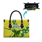 Australia Cricket Leather Bag Golden Southern Cross Stars Halftone Pattern Design