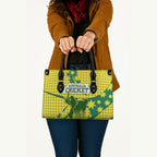 Australia Cricket Leather Bag Golden Southern Cross Stars Halftone Pattern Design