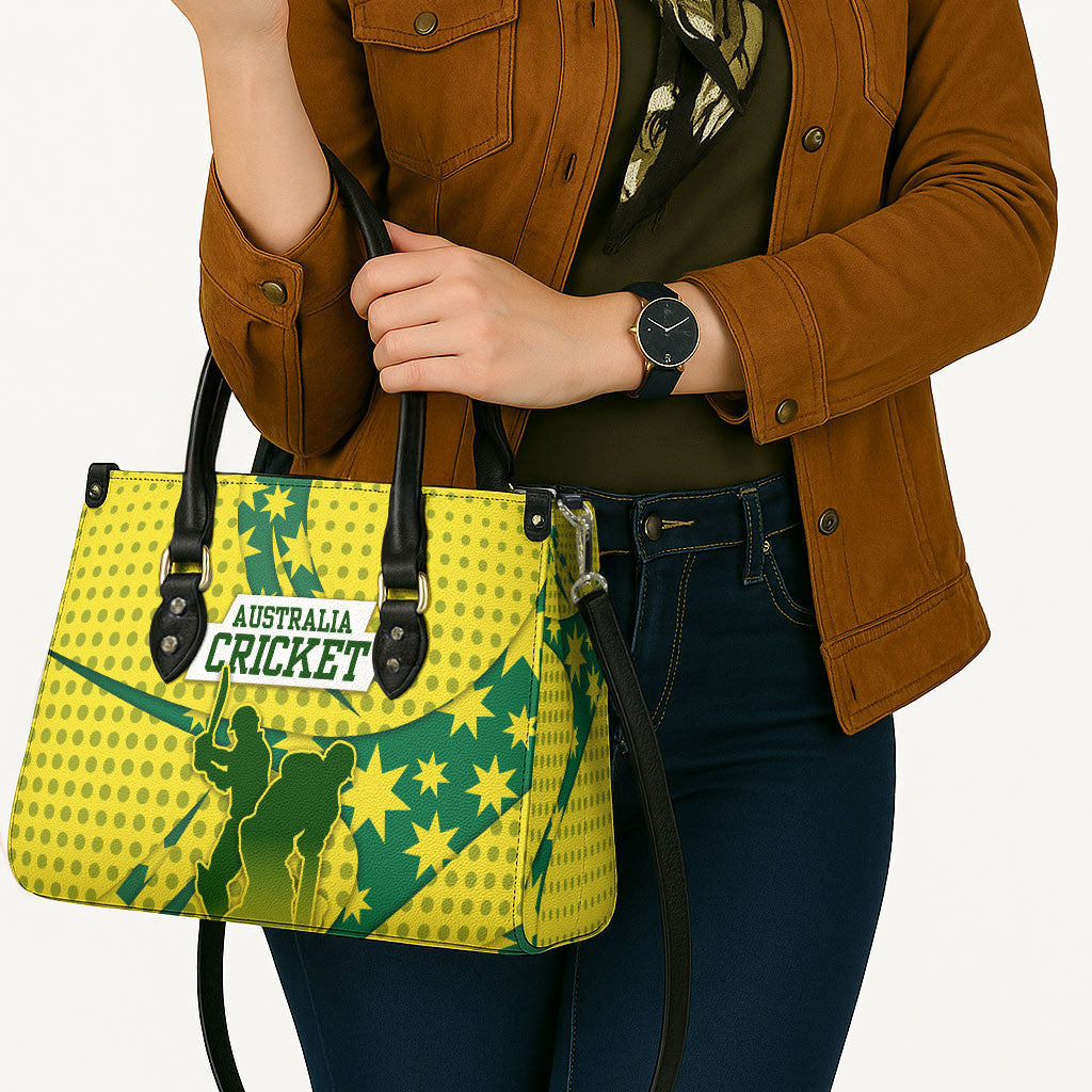 Australia Cricket Leather Bag Golden Southern Cross Stars Halftone Pattern Design