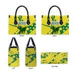 Australia Cricket Leather Bag Golden Southern Cross Stars Halftone Pattern Design