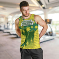 Australia Cricket Men Tank Top Golden Southern Cross Stars Halftone Pattern Design