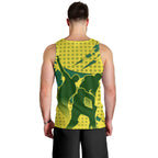 Australia Cricket Men Tank Top Golden Southern Cross Stars Halftone Pattern Design