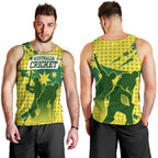 Australia Cricket Men Tank Top Golden Southern Cross Stars Halftone Pattern Design