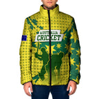 Australia Cricket Padded Jacket Golden Southern Cross Stars Halftone Pattern Design