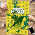 Australia Cricket Puzzle Golden Southern Cross Stars Halftone Pattern Design