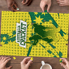 Australia Cricket Puzzle Golden Southern Cross Stars Halftone Pattern Design