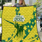 Australia Cricket Quilt Golden Southern Cross Stars Halftone Pattern Design