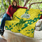 Australia Cricket Quilt Golden Southern Cross Stars Halftone Pattern Design