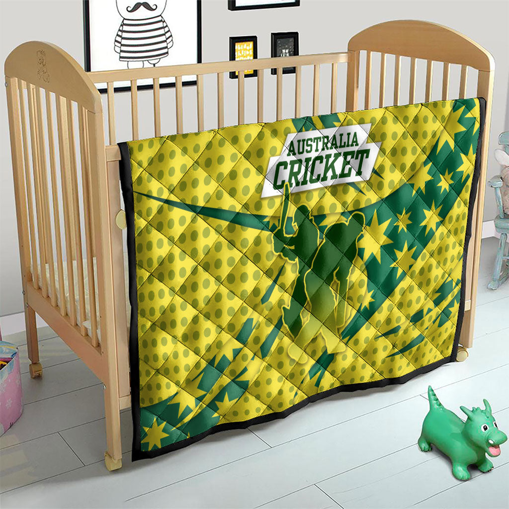Australia Cricket Quilt Golden Southern Cross Stars Halftone Pattern Design