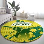 Australia Cricket Round Carpet Golden Southern Cross Stars Halftone Pattern Design