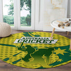 Australia Cricket Round Carpet Golden Southern Cross Stars Halftone Pattern Design
