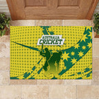 Australia Cricket Rubber Doormat Golden Southern Cross Stars Halftone Pattern Design