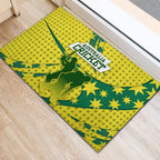 Australia Cricket Rubber Doormat Golden Southern Cross Stars Halftone Pattern Design