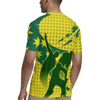 Australia Cricket Rugby Jersey Golden Southern Cross Stars Halftone Pattern Design