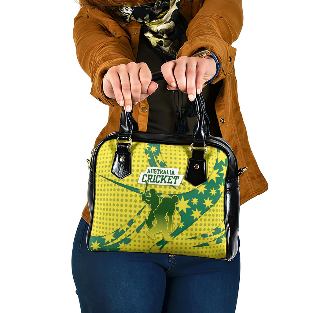 Australia Cricket Shoulder Handbag Golden Southern Cross Stars Halftone Pattern Design