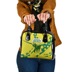 Australia Cricket Shoulder Handbag Golden Southern Cross Stars Halftone Pattern Design
