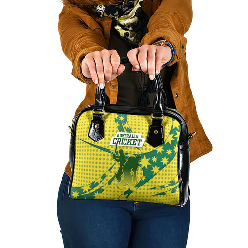 Australia Cricket Shoulder Handbag Golden Southern Cross Stars Halftone Pattern Design