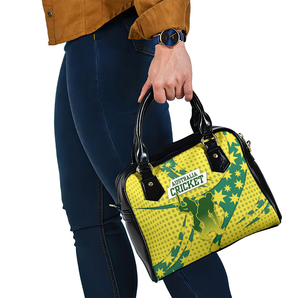Australia Cricket Shoulder Handbag Golden Southern Cross Stars Halftone Pattern Design